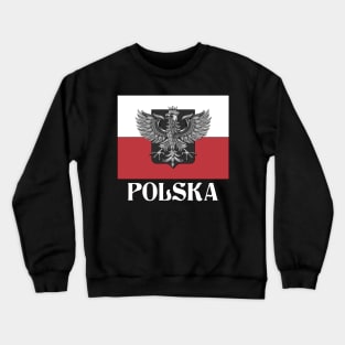 POLSKA - Polish Eagle, Poland Flag, and Shield Crewneck Sweatshirt